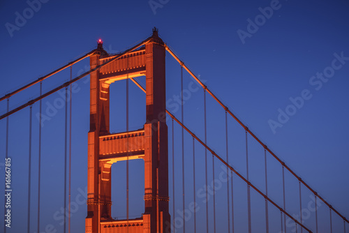 First tower of the Golden Gate Bridge in the night фототапет
