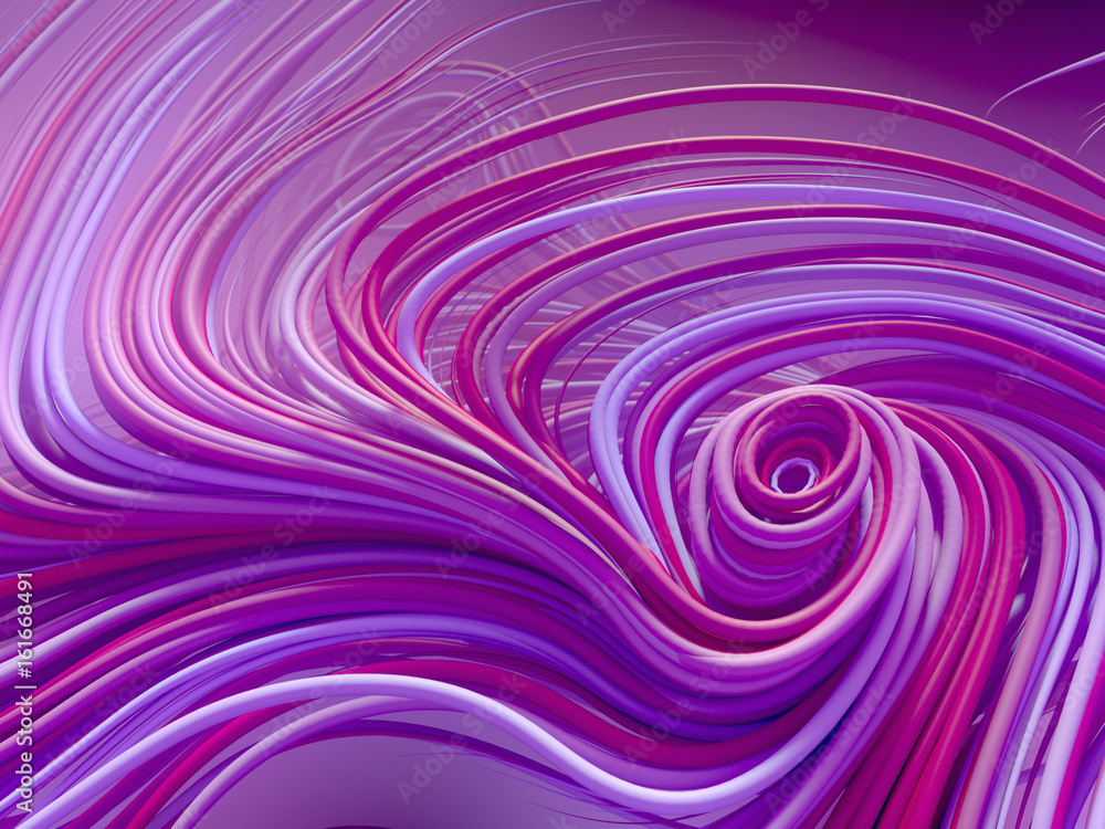 Interlacing abstract blue and pink curves. 3D rendering Interlacing abstract blue and pink curves. 3D rendering
