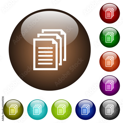 Multiple documents color glass buttons