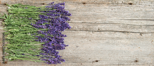 Lavender flowers fresh wooden background