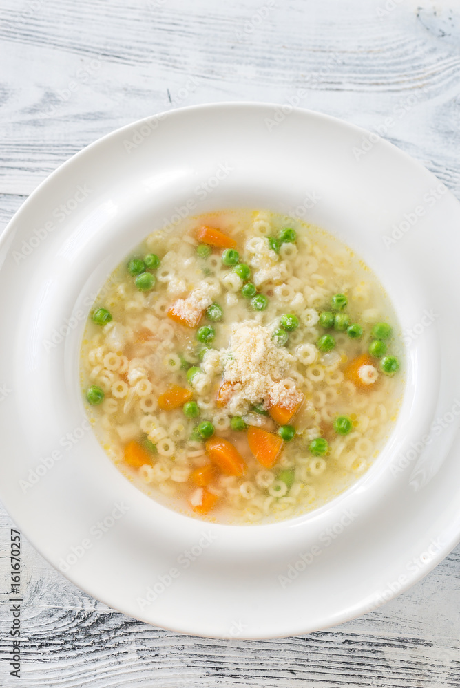 Italian chicken pasta soup with parmesan Italian chicken pasta soup with parmesan