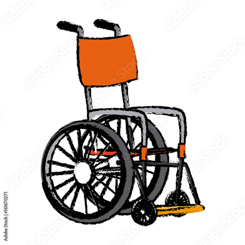 disabled wheelchair handicap medical equipment icon vector illustration