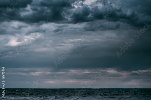 Big ocean wave breaking the shore