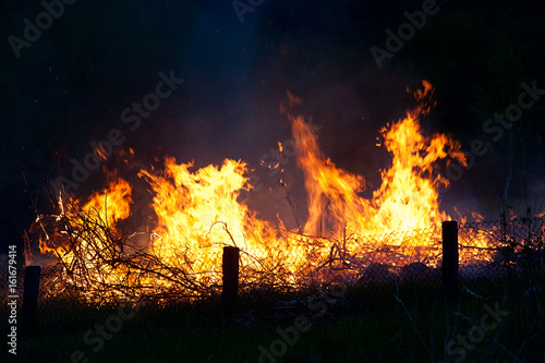 Flames in the bonfire