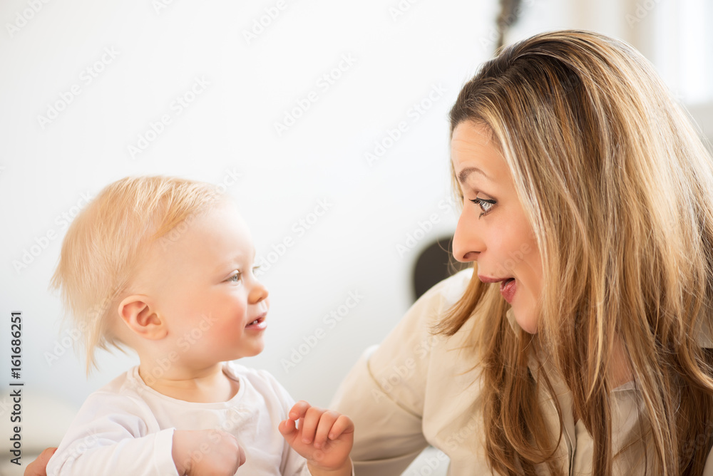 Portrait of beautiful mother and little girl. Family values. Portrait of beautiful mother and little girl. Family values.