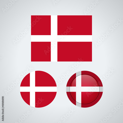 Danish trio flags, vector illustration photo