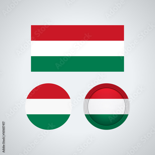 Hungarian trio flags, vector illustration Free Download Hungarian trio flags, vector illustration - GFXLoad