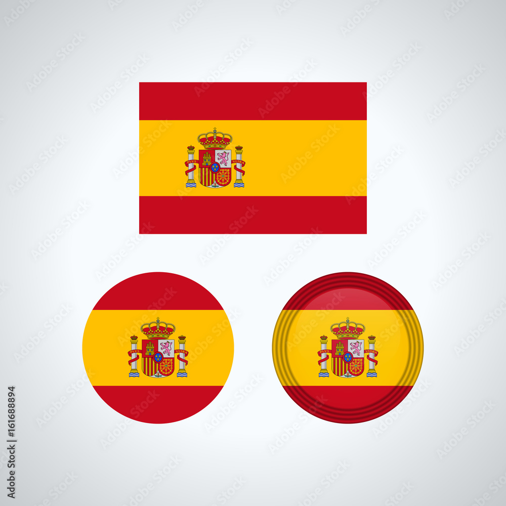 Spanish trio flags, vector illustration