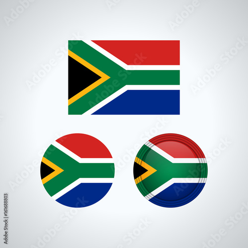 South African trio flags  vector illustration