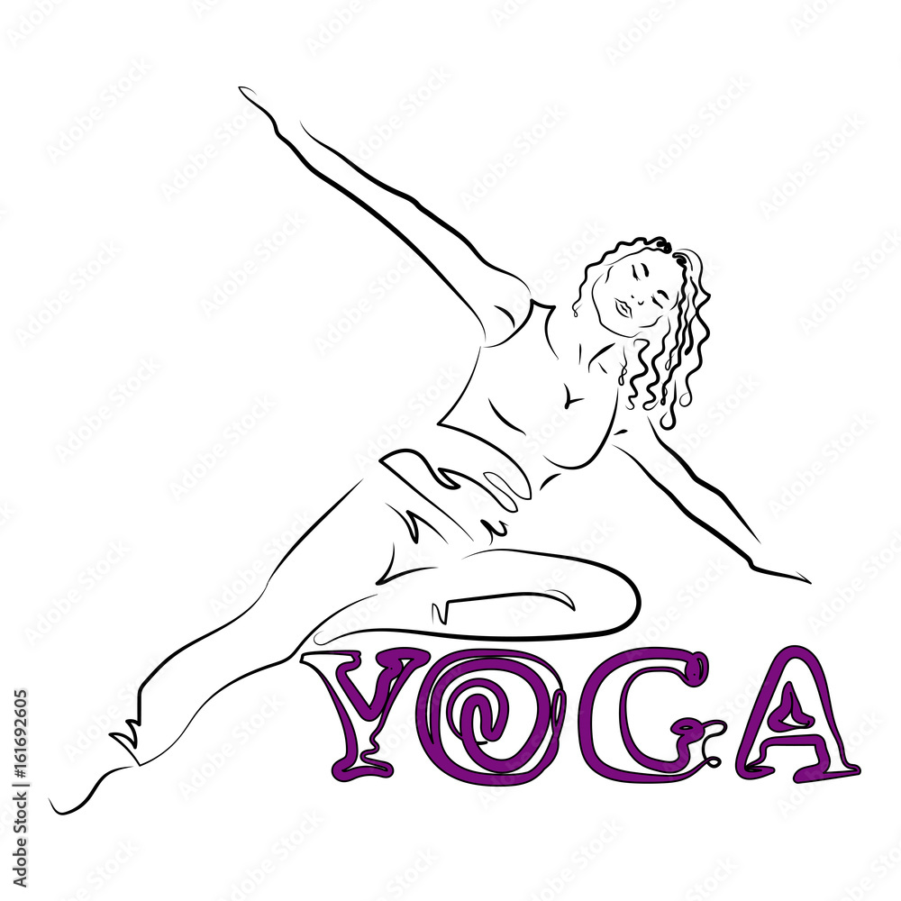 Young flexible woman with a thin waist practicing yoga. You can use it as a logo for group sessions, for a yoga studio or class of meditation. Add to cart Vector Image
