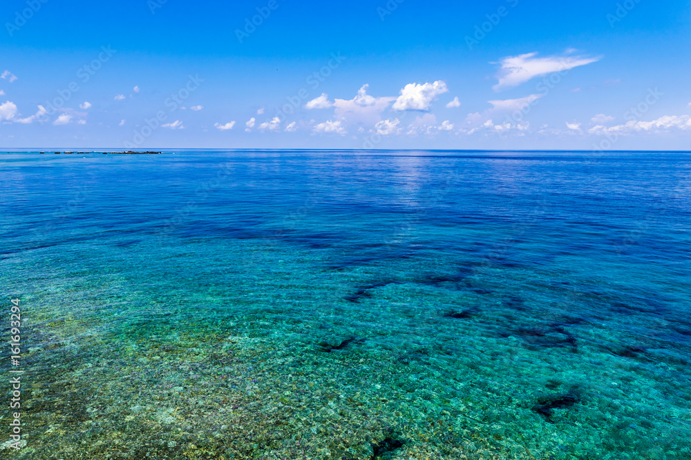 Sea, reef, landscape. Okinawa, Japan, Asia.