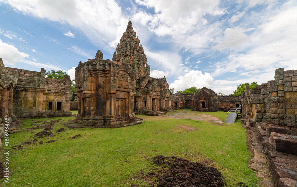 Panomrung stone castle, famous public historic travel place in Buriram Thailand.