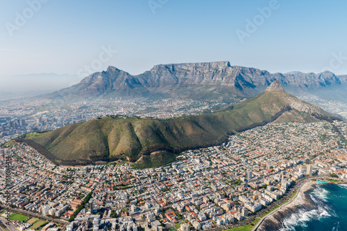 Cape Town aerial shot with focus on Sea Point
