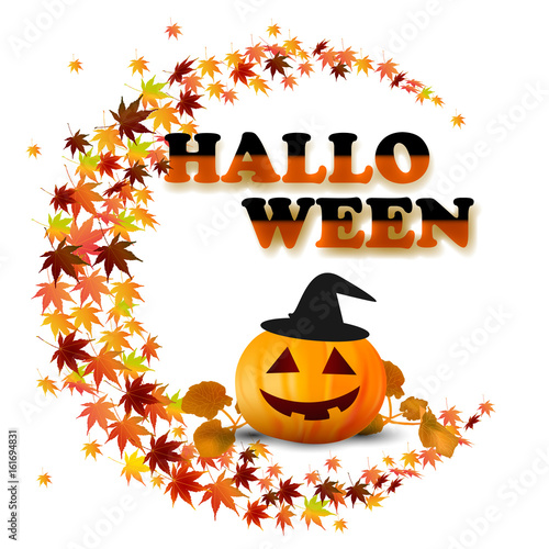 ハロウィン　かぼちゃ　紅葉　アイコン