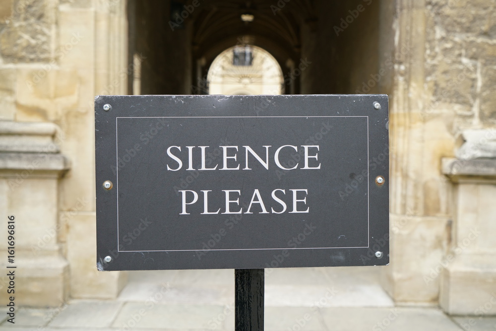 Fototapeta premium Silence Please-Library Notice