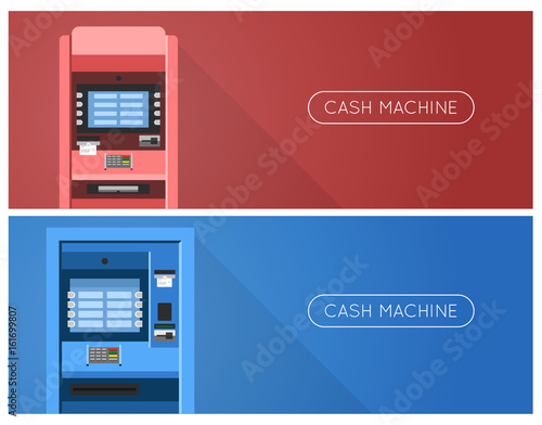 ATM machine in bank or office