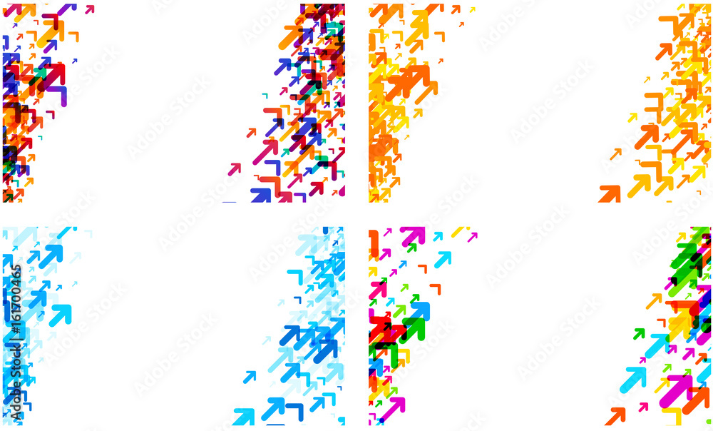 White backgrounds with colorful arrows. White backgrounds with colorful arrows.