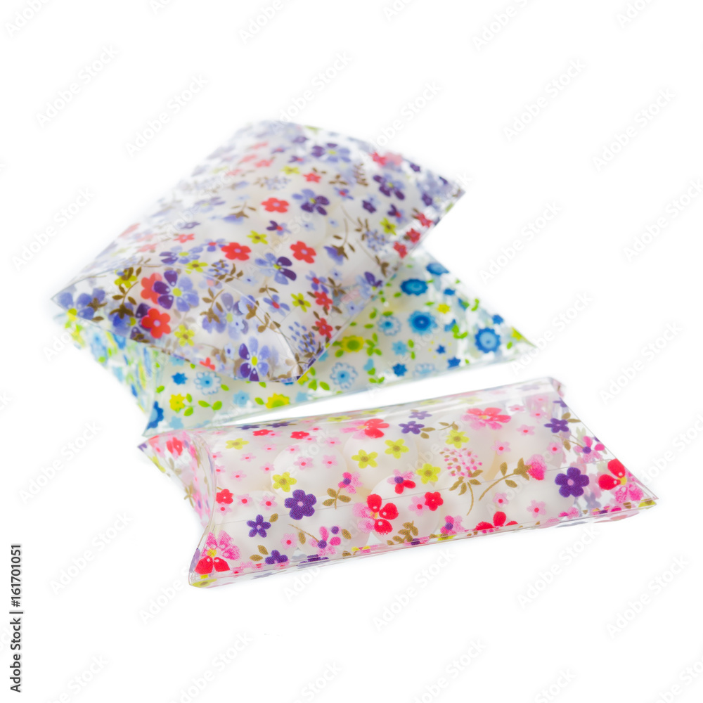 Pillow boxes isolated on white background Pillow boxes isolated on white background