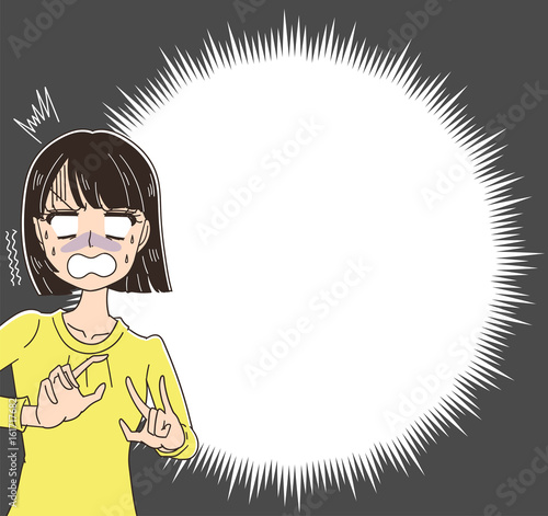 驚く女性（ふきだし付き）