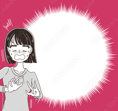 驚く女性（ふきだし付き）