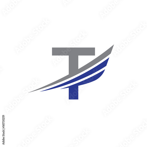 initial letter T logo wing
