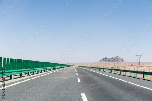 highway on gobi desert