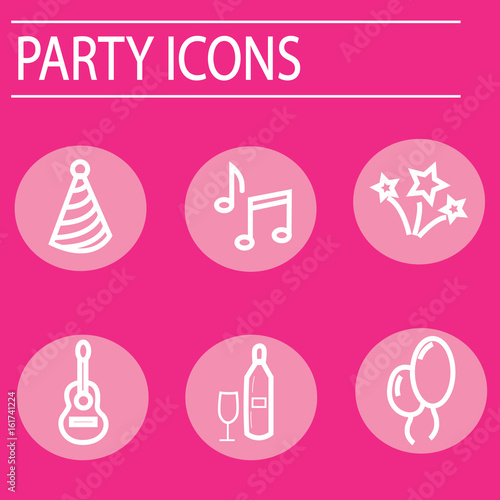 Celebration party icons set  vector illustration