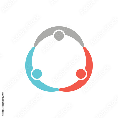 Three People Holding Each Other. Logo Vector