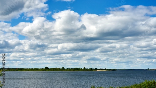 View of Tom River and cloudy sky