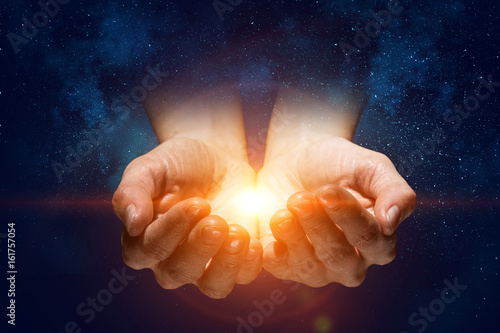 Light in hands photo