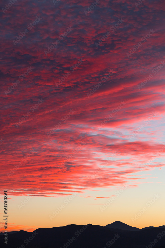 Beautiful sky and red clouds at sunset