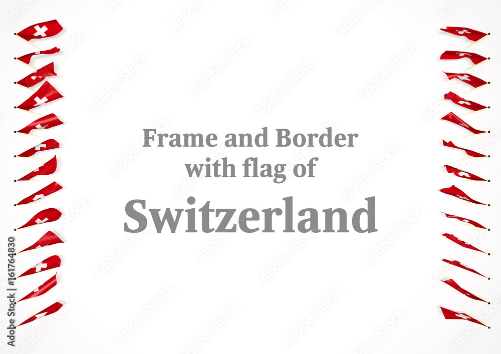 Fototapeta premium Frame and border with flag of Switzerland. 3d illustration