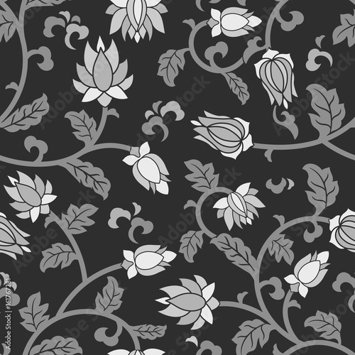 Seamless pattern with beautiful ornament. Vector pattern with floral ornament