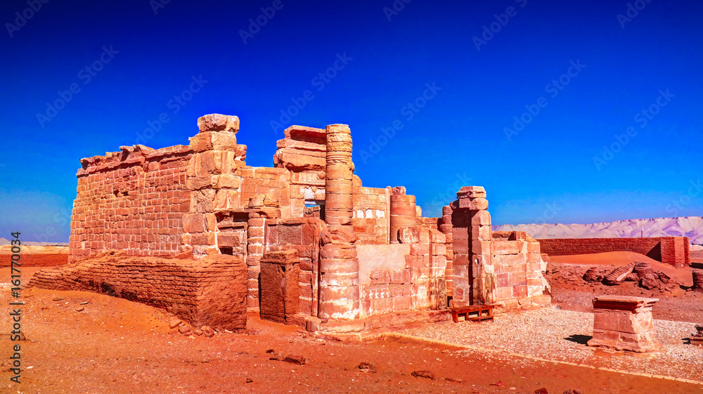 Ruins of Deir el-Haggar temple at Kharga oasis, Egypt
