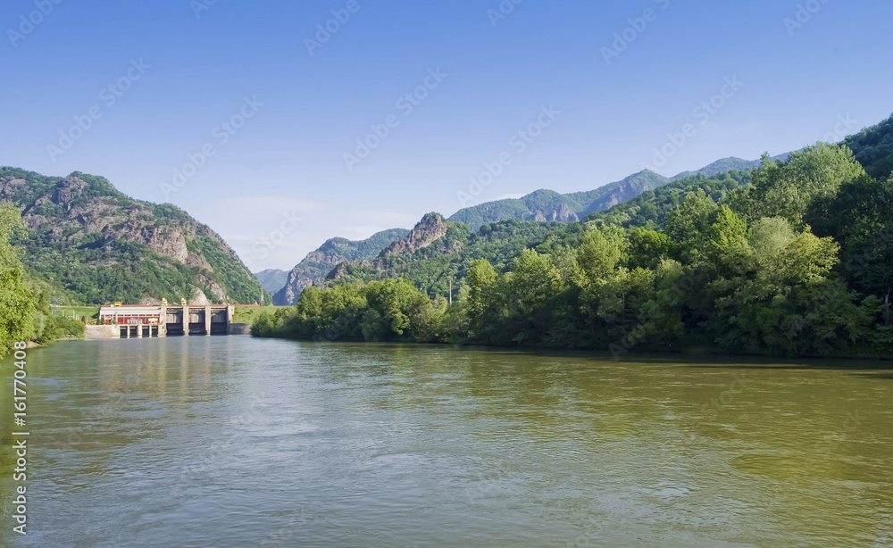 valley of Olt river in Romanian Carpathians