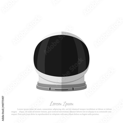 Helmet of astronaut on a white background. Icon of space hat in flat style. Vector illustration