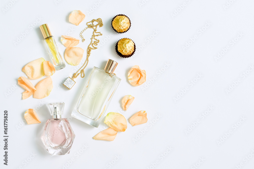 Luxury Perfume Bottles on Display at a Presentation, Women Fragrance Scent  New Exclusive Collection, Post-processed, Generative Ai Stock Illustration  - Illustration of display, boutique: 277927704