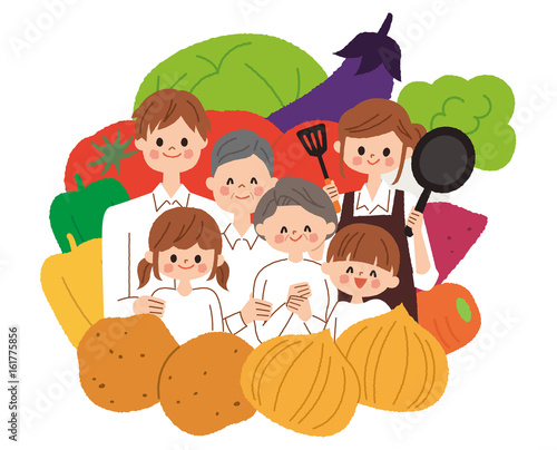 家族　三世代　食