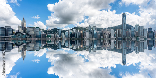 Canvas Print panoramic view of victoria harbor in Hong Kong,China.