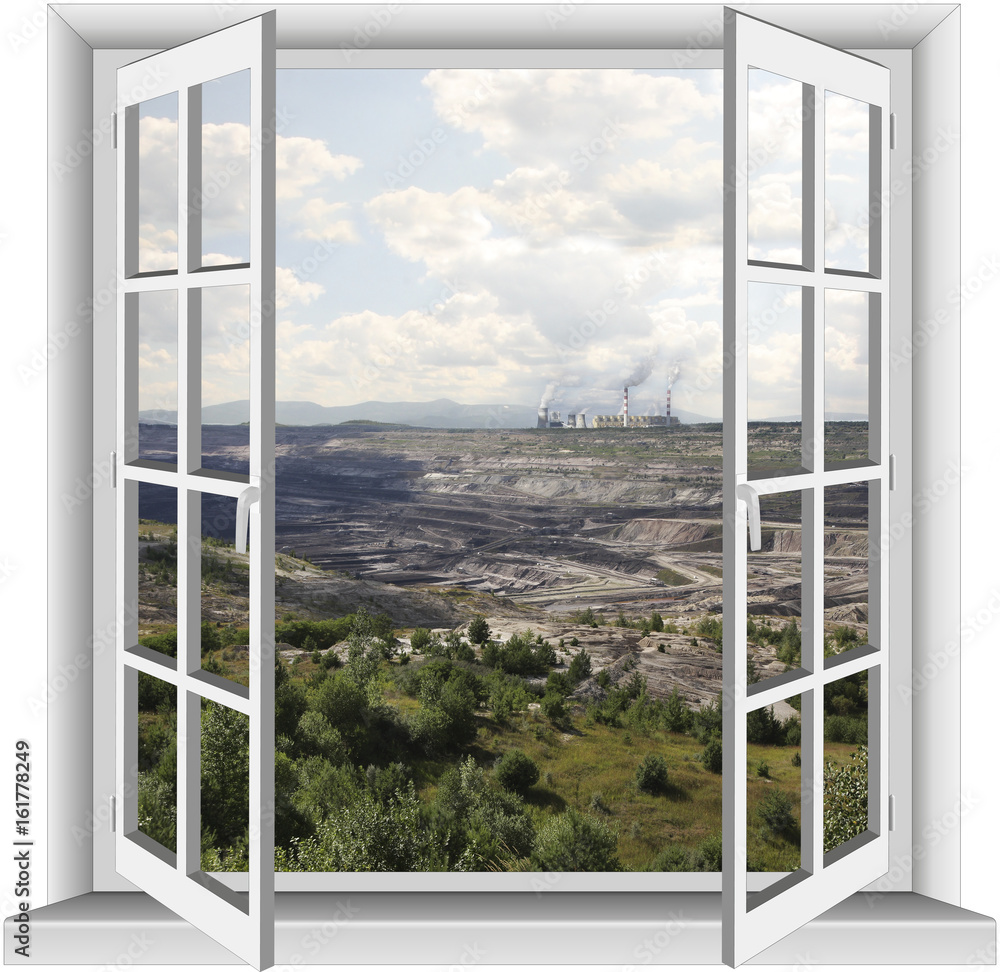 Fototapeta Obszar przemysłowy kopalni węgla brunatnego.