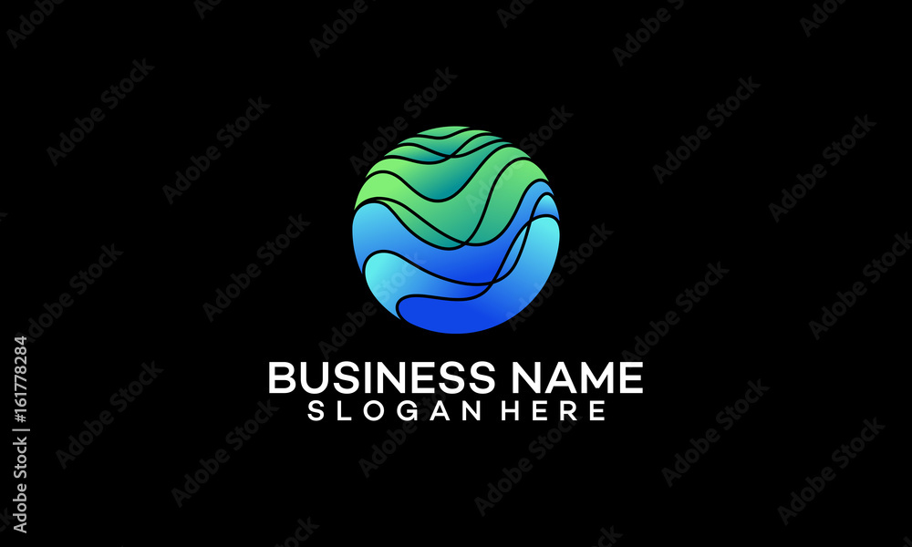 Colorful ball Wave Logo template, Colorful Ball Travel Logo template designs