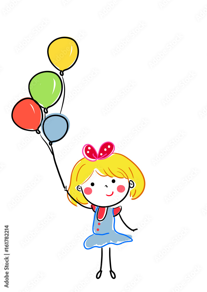 Happy smiling Kid holding balloons Happy smiling Kid holding balloons