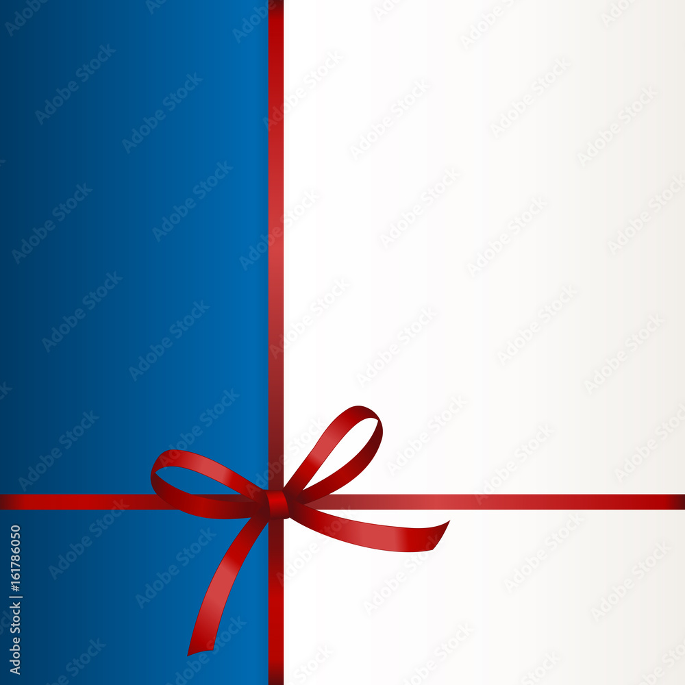 Vector Invitation card with red holiday ribbon and bow. Gift Voucher Template with place for text. Vector Invitation card with red holiday ribbon and bow. Gift Voucher Template with place for text.
