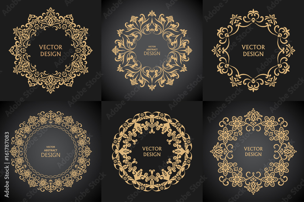 Fototapeta premium Set of circular baroque patterns