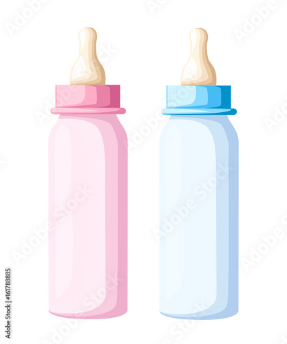 Vector illustration Set of dishes for food and pacifier isolate on white background Web site page and mobile app design vector element.