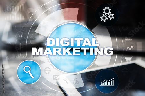 DIgital marketing technology concept. Internet. Online. SEO. SMM. Advertising.
