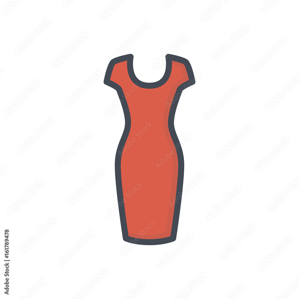 Women Long Dress Colored icon Women Long Dress Colored icon