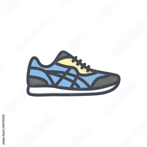 Men shoes sneakers clothes colored icon
