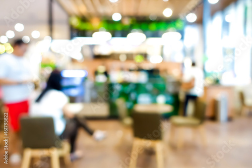 Blurred image of cafe (coffee shop) interior, for background