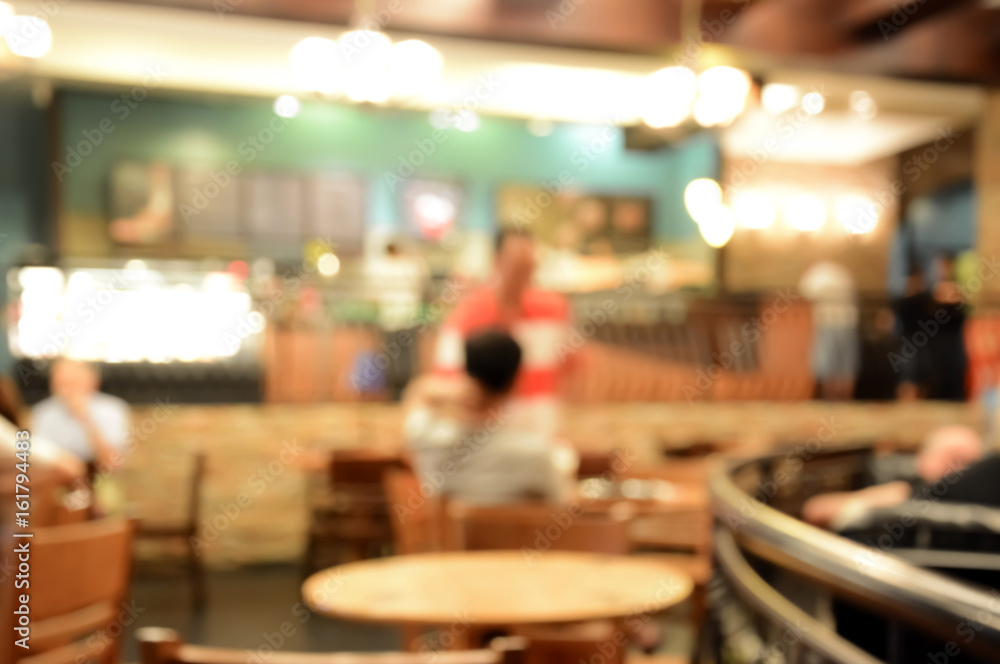 Blurred image of cafe interior, for background